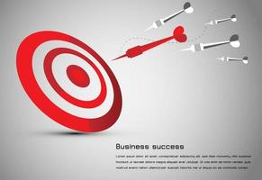 abstract business idea consist red dart board means goal, red dart means successful leaders and white gray darts means followers.can use for web presentation idea or your design background. vector