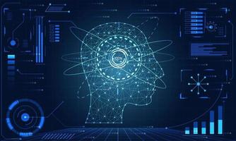 abstract technology ui futuristic concept hud interface hologram elements of digital data chart, communication, computing and circle human innovation on hi tech future design background vector