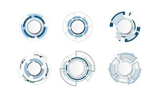 Abstract technology circle set design. vector