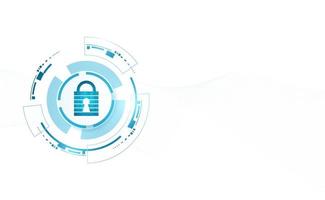 Abstract Cyber security with padlock blue circle technology Future cyber background. vector