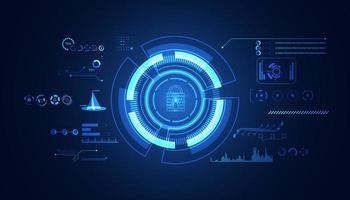 Blue abstract image that is futuristic with finger prints concept. Theft detection Prevention of cyber threats That is using security systems. vector