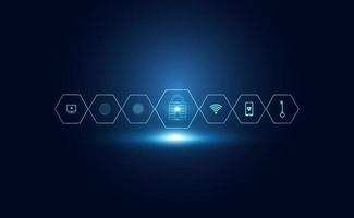 seguridad cibernética abstracta con icono azul de candado y tecnología de círculo futuro fondo cibernético. vector