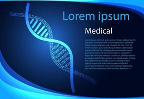 Abstract health medical science consist DNA digital technology concept  modern medical technology,Treatment,medicine on hi tech future blue background. for template, web design or presentation. vector