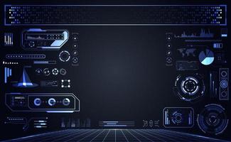 abstract technology ui futuristic concept hud interface hologram elements of digital data chart, communication, computing and circle percent vitality innovation on hi tech future design background vector