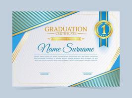 plantilla de certificado de graduación escolar vector