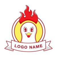 logotipo de pollo de diseño plano para restaurante vector