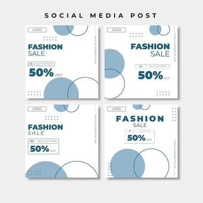 simple blue geometric social media post design