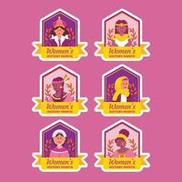 Women's History Month Sticker Label vector