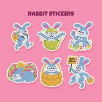 Easter Rabbit Stickers vector