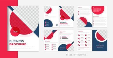 plantilla de diseño de folleto corporativo rojo, vector de diseño de banner multipágina empresarial de perfil de empresa