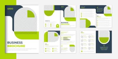 Green Corporate brochure design template for business profile multipage layout vector