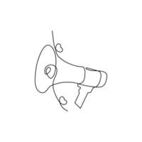 A megaphone and a continuous line vector