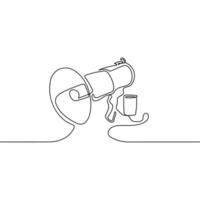 A megaphone and a continuous line vector