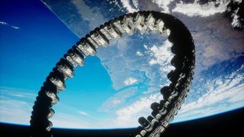 futuristic space station on Earth orbit photo