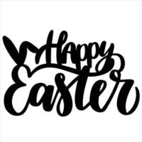 Happy Easter Cut out Silhouette Print vector