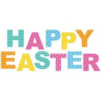 Colourful Happy Easter Text Print vector