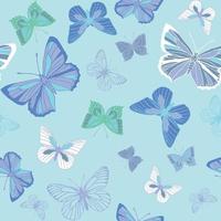 impresión de patrón de repetición perfecta de mariposas vector