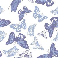 Butterflies seamless repeat pattern Print vector