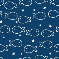 Fish in the sea seamless pattern Print vector