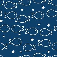 Fish in the sea seamless pattern Print vector