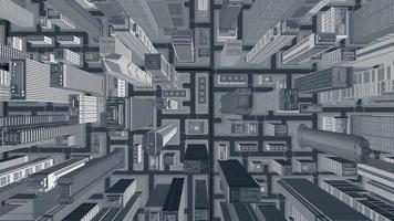 tecnologia de construção abstrata mundo loop digital cidade inteligente para negócios inteligentes.
