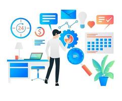 Illustration of Search Engine Optimization or SEO vector