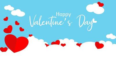 feliz tarjeta de felicitación del día de san valentín con un gran corazón en el medio. fondo de regalo romántico. ilustración vectorial vector