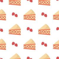 strawberry cake seamless pattern vector