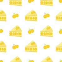 lemon cake seamless pattern vector