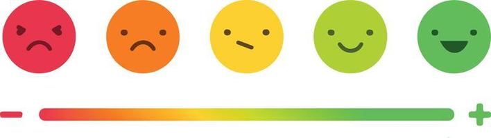 Review Rating smile face with Gradient slider vector
