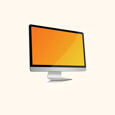 colorful empty computer monitor screen right side