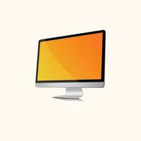 colorful empty computer monitor screen left side vector