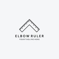 Elbow Ruler of Carpentry Tools Logo Vector Design Vintage Illustration like House