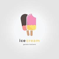 Lolly Ice Cream Icon Logo Vintage Vector Illustration Design Concept