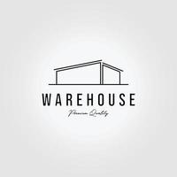 Warehouse Logo Line Art Design Vector Illustration