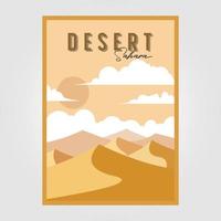 desierto cartel fondo paisaje vista vintage ilustración vector diseño