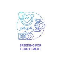 Breeding for herd health blue gradient concept icon. Improve reproductive efficiency abstract idea thin line illustration. Isolated outline drawing. Roboto-Medium, Myriad Pro-Bold fonts used vector