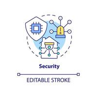 icono del concepto de seguridad. las tecnologías inteligentes aprovechan la ilustración de línea delgada de idea abstracta. práctica de ciberseguridad. dibujo de contorno aislado. trazo editable. arial, innumerables fuentes pro-bold utilizadas vector