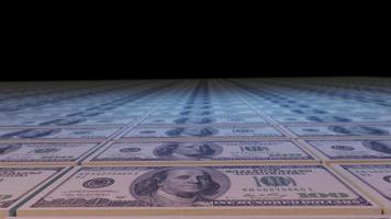 US dollar money currency printing seamless loop animation background video