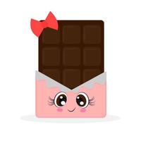 lindo y divertido personaje de chocolate, personajes de dibujos animados, estampado textil, embalaje de camisetas, ilustración vectorial vector