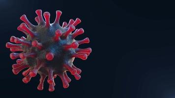 levande coronavirus loop medicinskt mikroskop närbild 3d render animation alfa video