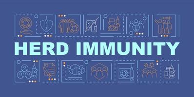 Community immunity word concepts banner. Indirect protection. Infographics with linear icons on blue background. Isolated creative typography. Vector outline color illustration with text
