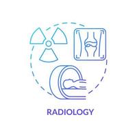 icono de concepto de gradiente azul de radiología. servicios de clínica de artritis idea abstracta ilustración de línea delgada. rayos x y densitometría. diagnóstico de artritis. dibujo de color de contorno aislado vectorial vector