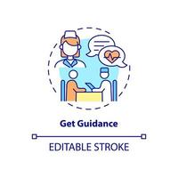 Get guidance concept icon. Annual checkup abstract idea thin line illustration. Personal recommendations and treatment. Doctors advice. Vector isolated outline color drawing. Editable stroke