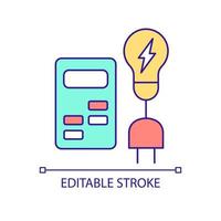 Lower operating costs RGB color icon. Electric power price calculation. Smart grid benefits. Isolated vector illustration. Simple filled line drawing. Editable stroke. Arial font used