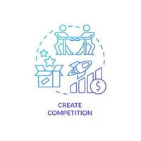 Create competition blue gradient concept icon. Business struggle. Market economy advantages abstract idea thin line illustration. Isolated outline drawing. Myriad Pro-Bold fonts used vector