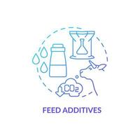 Feed additives blue gradient concept icon. Reducing methane emissions in livestock abstract idea thin line illustration. Isolated outline drawing. Roboto-Medium, Myriad Pro-Bold fonts used vector