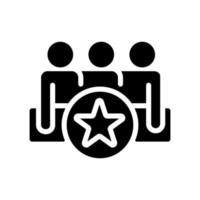 Teamwork reward black glyph icon. Partnership for project. Achievement in competition. Professional cooperation. Silhouette symbol on white space. Solid pictogram. Vector isolated illustration