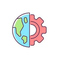 Earth science RGB color icon. Physical environment, solid surface inestigation. Earth science classes in school. World exploration. Isolated vector illustration. Simple filled line drawing