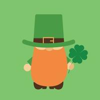 St. Patrick's Day Irish leprechauns with clover for good luck vector